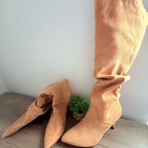 Chic Tan Over the Knee Boots-New